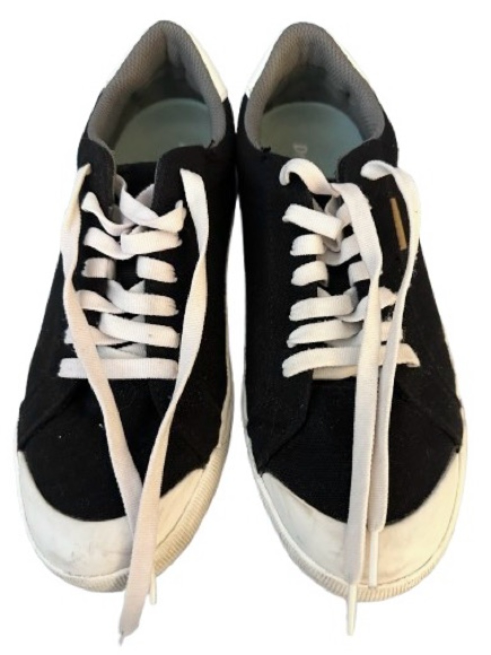 Dr. Scholl’s Time Off Platform Sneakers Black Canvas White Sole Size 8